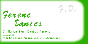 ferenc danics business card